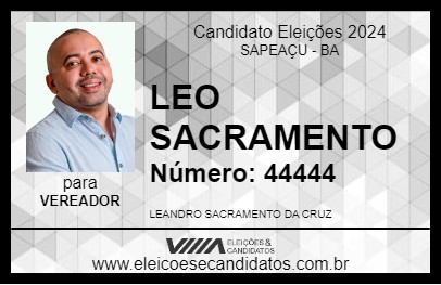 Candidato LEO SACRAMENTO 2024 - SAPEAÇU - Eleições