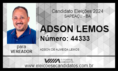 Candidato ADSON LEMOS 2024 - SAPEAÇU - Eleições