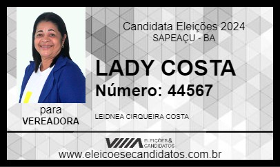 Candidato LADY COSTA 2024 - SAPEAÇU - Eleições