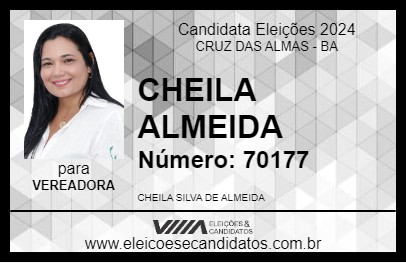 Candidato CHEILA ALMEIDA 2024 - CRUZ DAS ALMAS - Eleições