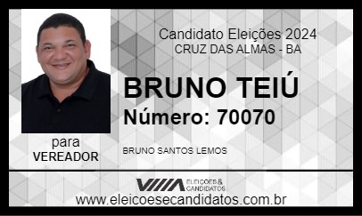 Candidato BRUNO TEIÚ 2024 - CRUZ DAS ALMAS - Eleições