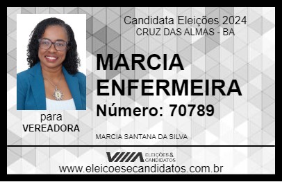 Candidato MARCIA ENFERMEIRA 2024 - CRUZ DAS ALMAS - Eleições