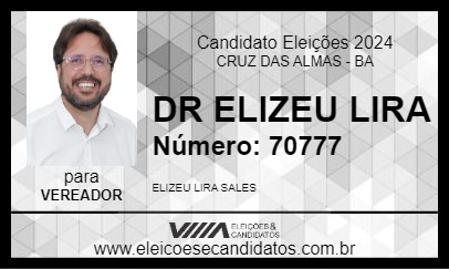 Candidato DR ELIZEU LIRA 2024 - CRUZ DAS ALMAS - Eleições