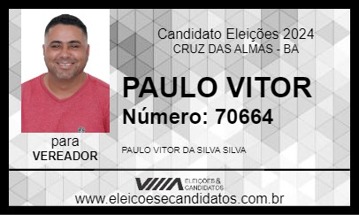 Candidato PAULO VITOR 2024 - CRUZ DAS ALMAS - Eleições