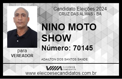 Candidato NINO MOTO SHOW 2024 - CRUZ DAS ALMAS - Eleições