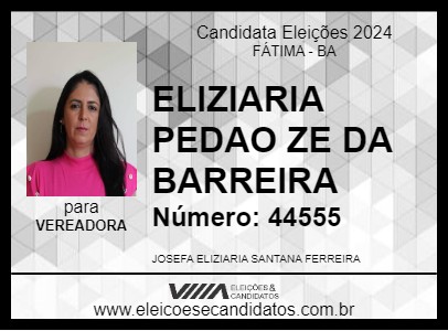 Candidato ELIZIARIA PEDAO ZE DA BARREIRA 2024 - FÁTIMA - Eleições