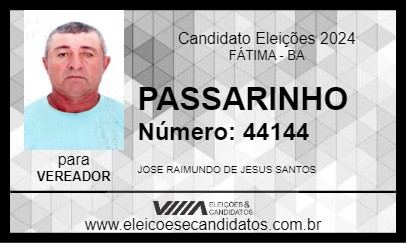 Candidato PASSARINHO 2024 - FÁTIMA - Eleições