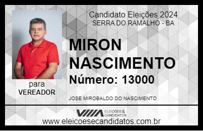 Candidato MIRON NASCIMENTO 2024 - SERRA DO RAMALHO - Eleições