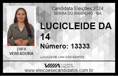 Candidato LUCICLEIDE DA 14 2024 - SERRA DO RAMALHO - Eleições