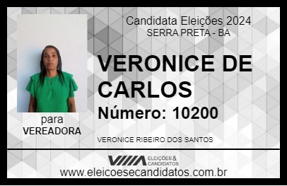 Candidato VERONICE DE CARLOS 2024 - SERRA PRETA - Eleições