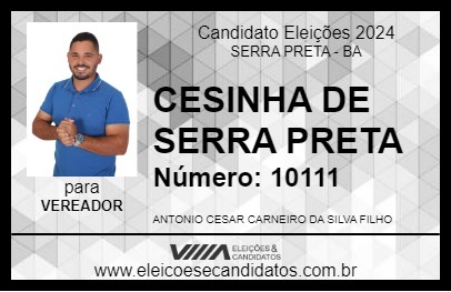 Candidato CEZINHA DE SERRA PRETA 2024 - SERRA PRETA - Eleições