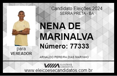 Candidato NENA DE MARINALVA 2024 - SERRA PRETA - Eleições