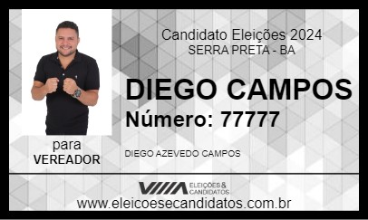 Candidato DIEGO CAMPOS 2024 - SERRA PRETA - Eleições