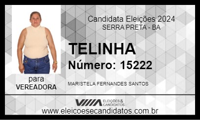 Candidato TELINHA 2024 - SERRA PRETA - Eleições