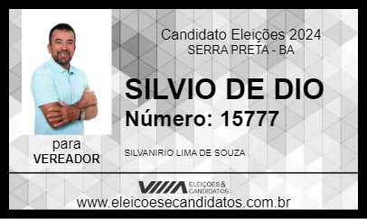 Candidato SILVIO DE DIO 2024 - SERRA PRETA - Eleições