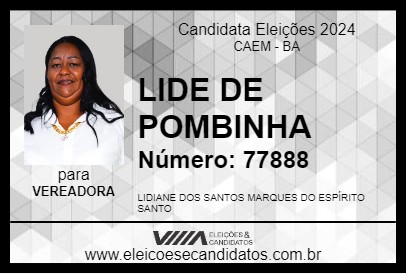 Candidato LIDE DE POMBINHA 2024 - CAEM - Eleições