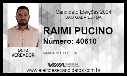 Candidato RAIMI PURCINO 2024 - SÃO GABRIEL - Eleições