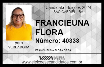 Candidato FRANCINEUMA FLORA 2024 - SÃO GABRIEL - Eleições