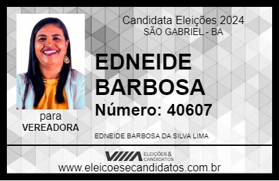 Candidato EDNEIDE BARBOSA 2024 - SÃO GABRIEL - Eleições