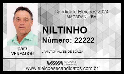 Candidato NILTON ALVES 2024 - MACARANI - Eleições