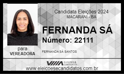 Candidato FERNANDA SÁ 2024 - MACARANI - Eleições