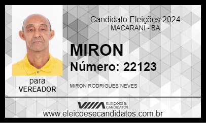 Candidato MIRON 2024 - MACARANI - Eleições