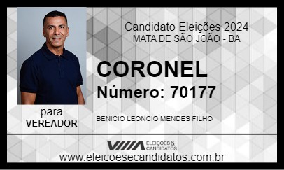 Candidato CORONEL 2024 - MATA DE SÃO JOÃO - Eleições