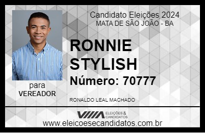 Candidato RONNIE STYLISH 2024 - MATA DE SÃO JOÃO - Eleições