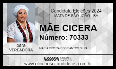 Candidato MÃE CICERA 2024 - MATA DE SÃO JOÃO - Eleições