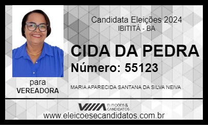 Candidato CIDA DA PEDRA 2024 - IBITITÁ - Eleições