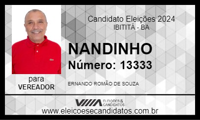 Candidato NANDINHO 2024 - IBITITÁ - Eleições