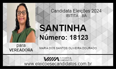 Candidato SANTINHA 2024 - IBITITÁ - Eleições