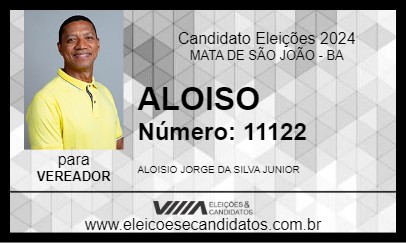 Candidato ALOISO 2024 - MATA DE SÃO JOÃO - Eleições