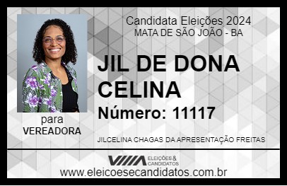 Candidato JIL DE DONA CELINA 2024 - MATA DE SÃO JOÃO - Eleições