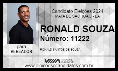 Candidato RONALD SOUZA 2024 - MATA DE SÃO JOÃO - Eleições