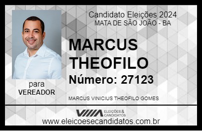 Candidato MARCUS THEOFILO 2024 - MATA DE SÃO JOÃO - Eleições