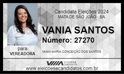 Candidato VANIA SANTOS 2024 - MATA DE SÃO JOÃO - Eleições