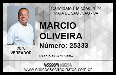 Candidato MARCIO OLIVEIRA 2024 - MATA DE SÃO JOÃO - Eleições