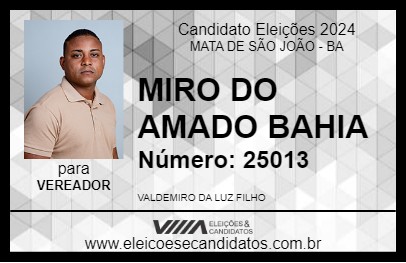 Candidato MIRO DO AMADO BAHIA 2024 - MATA DE SÃO JOÃO - Eleições