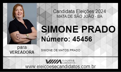 Candidato SIMONE PRADO 2024 - MATA DE SÃO JOÃO - Eleições