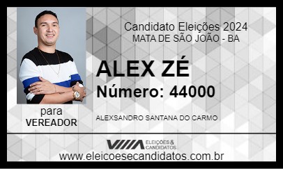 Candidato ALEX ZÉ 2024 - MATA DE SÃO JOÃO - Eleições