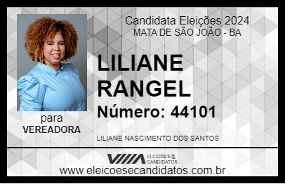 Candidato LILIANE RANGEL 2024 - MATA DE SÃO JOÃO - Eleições