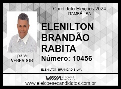 Candidato ELENILTON BRANDÃO RABITA 2024 - ITAMBÉ - Eleições