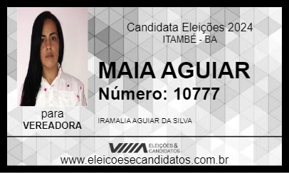 Candidato MAIA AGUIAR 2024 - ITAMBÉ - Eleições