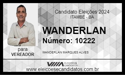 Candidato WANDERLAN 2024 - ITAMBÉ - Eleições