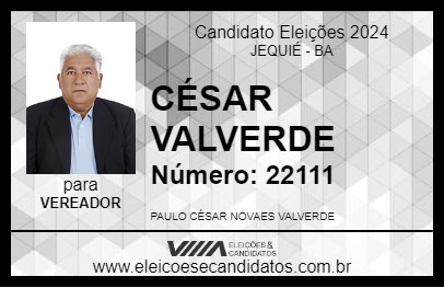 Candidato CÉSAR VALVERDE 2024 - JEQUIÉ - Eleições