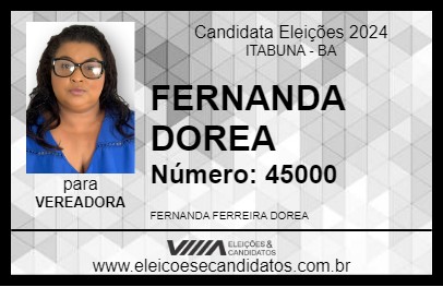 Candidato FERNANDA DOREA 2024 - ITABUNA - Eleições