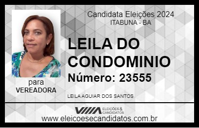 Candidato LEILA DO CONDOMINIO 2024 - ITABUNA - Eleições