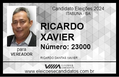 Candidato RICARDO XAVIER 2024 - ITABUNA - Eleições