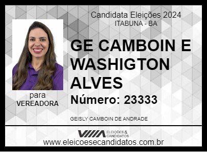 Candidato GÊ CAMBOIM 2024 - ITABUNA - Eleições